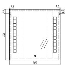 Зеркало Quadro 70 alum с подсветкой Sansa (SQ1016Z) в Муравленко - muravlenko.mebel24.online | фото 6