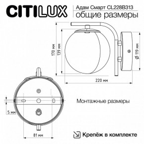 Бра Citilux Адам Смарт CL228B313 в Муравленко - muravlenko.mebel24.online | фото 8