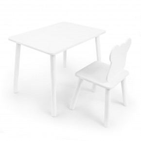 Детский комплект стол и стул «Мишка» Rolti Baby (белый/белый, массив березы/мдф) в Муравленко - muravlenko.mebel24.online | фото 1