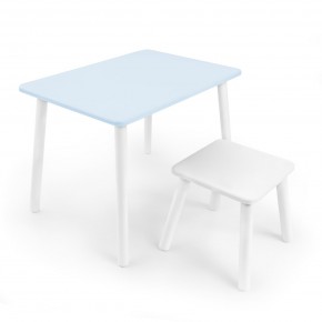 Детский комплект стол и табурет Rolti Baby (голубая столешница/белое сиденье/белые ножки) в Муравленко - muravlenko.mebel24.online | фото