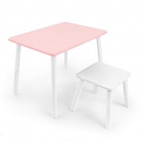 Детский комплект стол и табурет Rolti Baby (розовая столешница/белое сиденье/белые ножки) в Муравленко - muravlenko.mebel24.online | фото 1