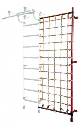 Дополнительная стойка к пристенному ДСК с сеткой для лазания, цв. красный в Муравленко - muravlenko.mebel24.online | фото