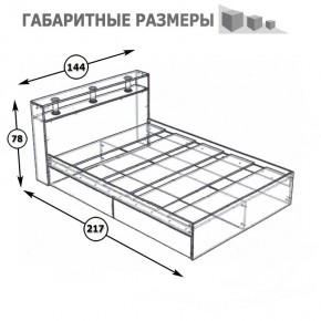 Камелия Кровать 1400, цвет белый, ШхГхВ 143,5х217х78,2 см., сп.м. 1400х2000 мм., без матраса, основание есть в Муравленко - muravlenko.mebel24.online | фото 4