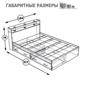 Камелия Кровать с ящиками 1800, цвет белый, ШхГхВ 183,5х217х78,2 см., сп.м. 1800х2000 мм., без матраса, основание есть в Муравленко - muravlenko.mebel24.online | фото 6