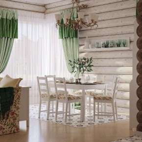 Комлект Вествик обеденный стол и четыре стула, массив сосны, цвет белый в Муравленко - muravlenko.mebel24.online | фото