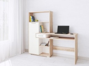 Компьютерный стол Квартет-8 дуб сонома/белый в Муравленко - muravlenko.mebel24.online | фото