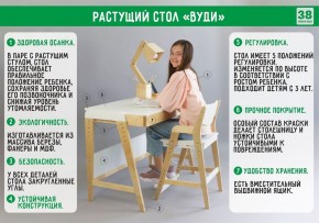 Комплект растущий стол и стул с чехлом 38 попугаев «Вуди» (Белый, Белый, Беж) в Муравленко - muravlenko.mebel24.online | фото