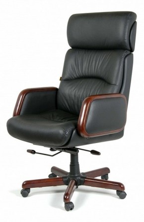 Кресло для руководителя Chairman 417 черный/орех темный, черный в Муравленко - muravlenko.mebel24.online | фото