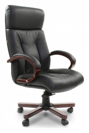 Кресло для руководителя Chairman 421 черный/орех темный, черный в Муравленко - muravlenko.mebel24.online | фото 1