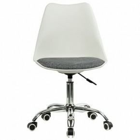 Кресло стул BRABIX "Eames MG-310 CH", хром, пластик белый, ткань серая, 532924 в Муравленко - muravlenko.mebel24.online | фото 1