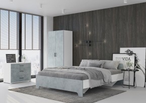 Кровать 1,6 VICTOR + основание (Белый-Бетон) в Муравленко - muravlenko.mebel24.online | фото 4