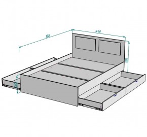 Кровать Ольга L35 (1400) 4 ящика в Муравленко - muravlenko.mebel24.online | фото 2