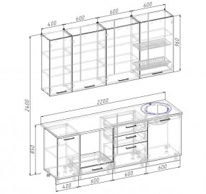 Кухонный гарнитур Дели 2200 (Стол. 26мм) в Муравленко - muravlenko.mebel24.online | фото 2