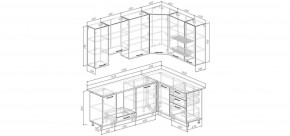 Кухонный гарнитур Меренга 2200*1600 h950 (Стол. 26мм) в Муравленко - muravlenko.mebel24.online | фото 2