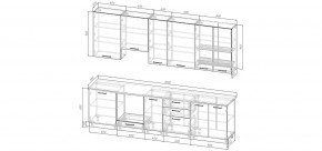 Кухонный гарнитур Смоки 3000 h950 (Стол. 38 мм) в Муравленко - muravlenko.mebel24.online | фото 2