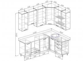 Кухонный гарнитур угловой Дели 2200*1600 (Стол. 38мм) в Муравленко - muravlenko.mebel24.online | фото 2