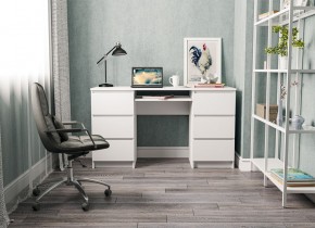 МОРИ МС-2 Стол 6 ящиков (белый) в Муравленко - muravlenko.mebel24.online | фото