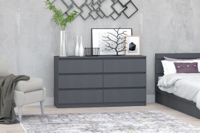 МС "Хилтон" Комод №5 1400 (6 ящ.) графит в Муравленко - muravlenko.mebel24.online | фото