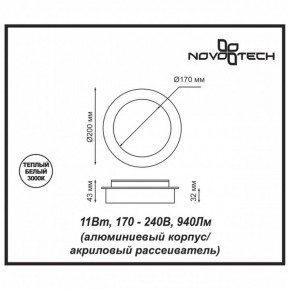 Накладной светильник Novotech Smena 357857 в Муравленко - muravlenko.mebel24.online | фото 4