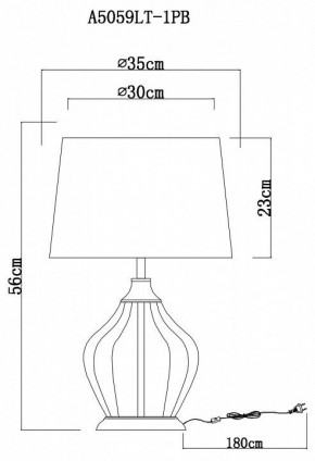 Настольная лампа декоративная Arte Lamp Baymont A5059LT-1PB в Муравленко - muravlenko.mebel24.online | фото 3