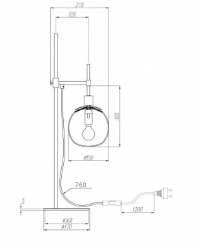 Настольная лампа декоративная Maytoni Erich MOD221-TL-01-G в Муравленко - muravlenko.mebel24.online | фото 3