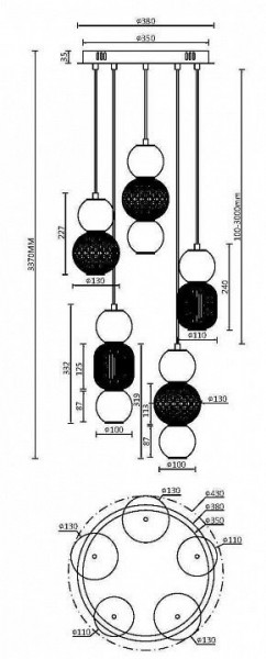 Подвесная люстра Maytoni Drop MOD273PL-L80CH3K в Муравленко - muravlenko.mebel24.online | фото 3