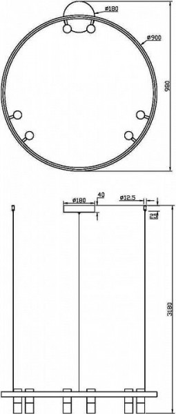 Подвесная люстра Maytoni Halo MOD102PL-L42BK в Муравленко - muravlenko.mebel24.online | фото 4