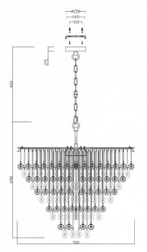 Подвесная люстра Maytoni Linn MOD091PL-09CH в Муравленко - muravlenko.mebel24.online | фото 3