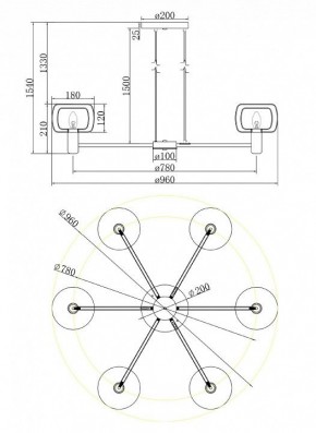 Подвесная люстра Maytoni Vision MOD411PL-06G в Муравленко - muravlenko.mebel24.online | фото 6