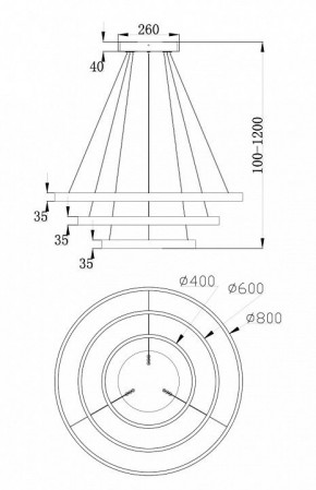 Подвесной светильник Maytoni Rim MOD058PL-L100W4K в Муравленко - muravlenko.mebel24.online | фото 6