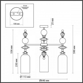 Потолочная люстра Odeon Light Bizet 4855/3C в Муравленко - muravlenko.mebel24.online | фото 3