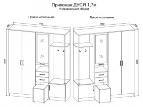 Прихожая Дуся 1.7 УНИ (Дуб Бунратти/Белый Бриллиант) в Муравленко - muravlenko.mebel24.online | фото 2