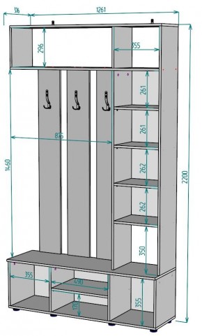 Прихожая с зеркалом V19_M в Муравленко - muravlenko.mebel24.online | фото 2