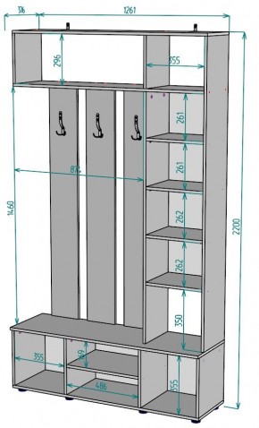 Прихожая с зеркалом V20_M в Муравленко - muravlenko.mebel24.online | фото 2
