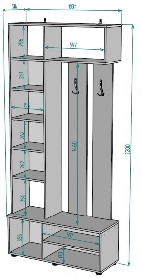 Прихожая с зеркалом V25_M в Муравленко - muravlenko.mebel24.online | фото 2