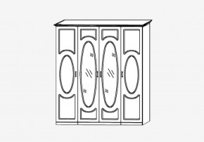 Прованс-2 Шкаф 4-х дверный с 2 зеркалами (Бежевый/Текстура белая платиной золото) в Муравленко - muravlenko.mebel24.online | фото 2