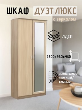 Шкаф 2-х створчатый Дуэт Люкс с зеркалом в Муравленко - muravlenko.mebel24.online | фото 4