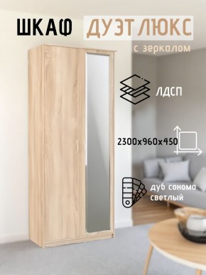 Шкаф 2-х створчатый Дуэт Люкс с зеркалом в Муравленко - muravlenko.mebel24.online | фото 7
