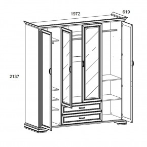 Шкаф 4D2S Z , MONAKO, цвет Сосна винтаж в Муравленко - muravlenko.mebel24.online | фото 1