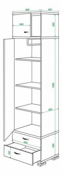 Шкаф платяной Домино КС-10 в Муравленко - muravlenko.mebel24.online | фото 3