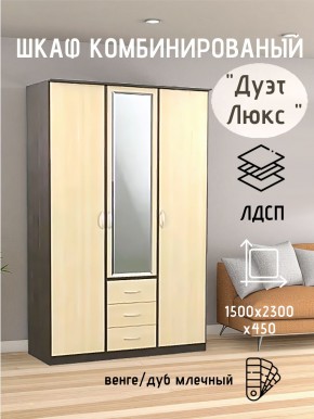 Шкаф комбинированный Дуэт Люкс с зеркалом в Муравленко - muravlenko.mebel24.online | фото 3