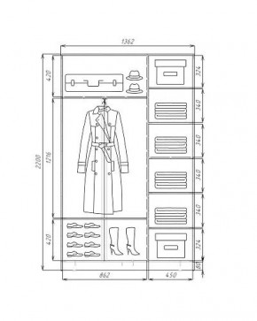 Шкаф-купе ХИТ 22-4-14-77 (420) в Муравленко - muravlenko.mebel24.online | фото 3