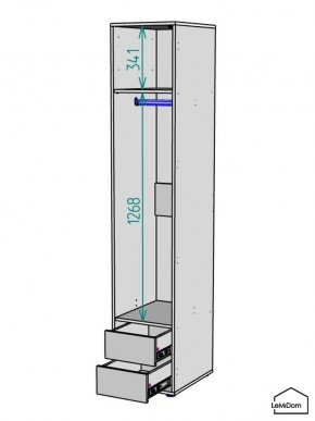 Шкаф Linnea MHR-1PO-3 2050х400х510 (Белый-М 11.1.2) в Муравленко - muravlenko.mebel24.online | фото 3