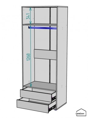 Шкаф Linnea MHR-2-3 2050х800х510 (Белый-М 11.1.2) в Муравленко - muravlenko.mebel24.online | фото 3