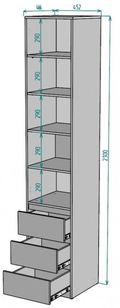 Шкаф Мальта H160 в Муравленко - muravlenko.mebel24.online | фото 2