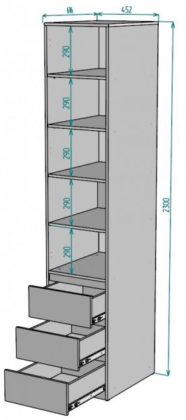 Шкаф Мальта H161 в Муравленко - muravlenko.mebel24.online | фото 2