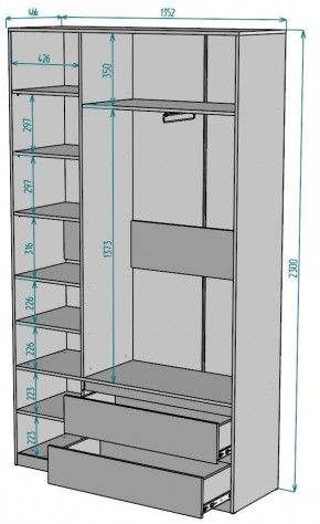 Шкаф Мальта H212 в Муравленко - muravlenko.mebel24.online | фото 2