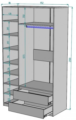 Шкаф Мальта H216 в Муравленко - muravlenko.mebel24.online | фото 2