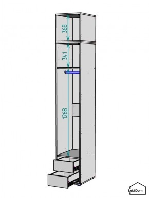 Шкаф с антресолью Linnea MHR-1A-3 2450х400х510 (Белый-М 11.1.2) в Муравленко - muravlenko.mebel24.online | фото 3