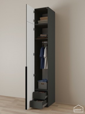 Шкаф с антресолью Linnea MHR-1A-3 2450х400х510 (Графит-М 11.1.25) в Муравленко - muravlenko.mebel24.online | фото 5